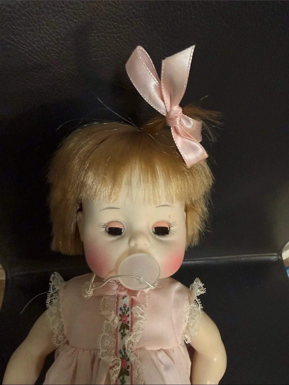 Madame Alexander Sweet Tears Pink Dress Doll With Pacifier